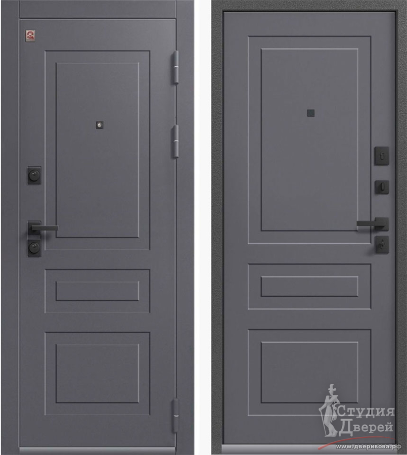 Дверь стальная LUX-4 Антрацит муар + Софт маренго/Софт маренго