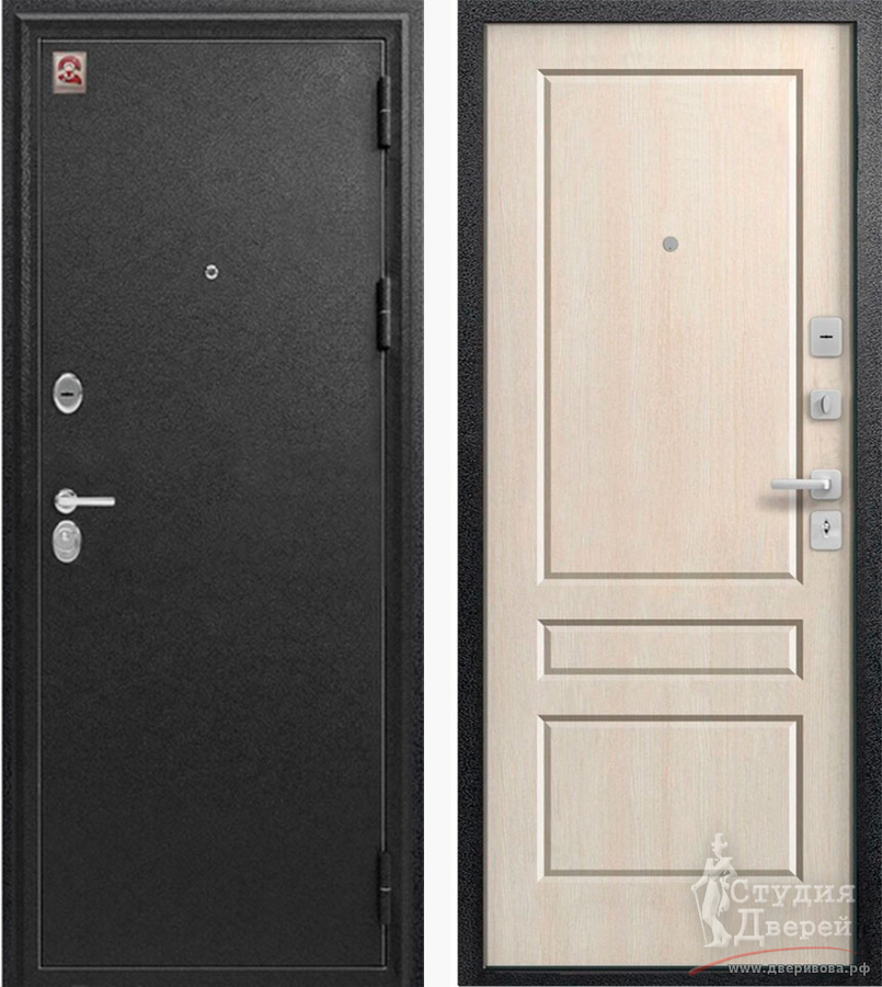 Дверь стальная LUX-6 Серый муар - Седой дуб