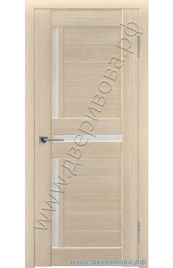 Полотно дверное Atum Х16 ЭКО-шпон Капучино, стекло белый сатинат